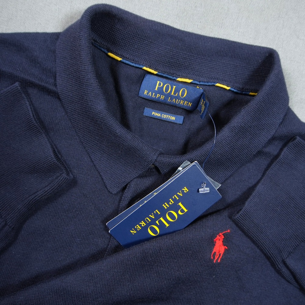 Polo Ralph Lauren Pima Cotton Long Sleeve Men Polo XXL Academia Prep Office Work
